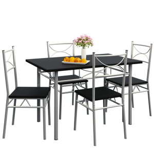 Set de dining PAUL, 5 piese, negru